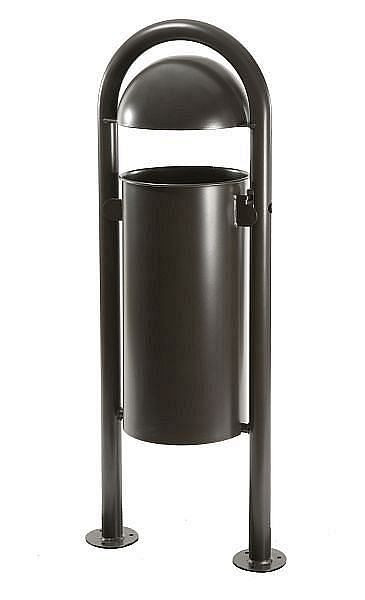 Renner Stand-Abfallbehälter ca. 40 L (ohne Ascher), mit Halbkugeldach, feuerverzinkt und pulverbeschichtet, kobaltblau, ungelocht, 7029-21PB 5013