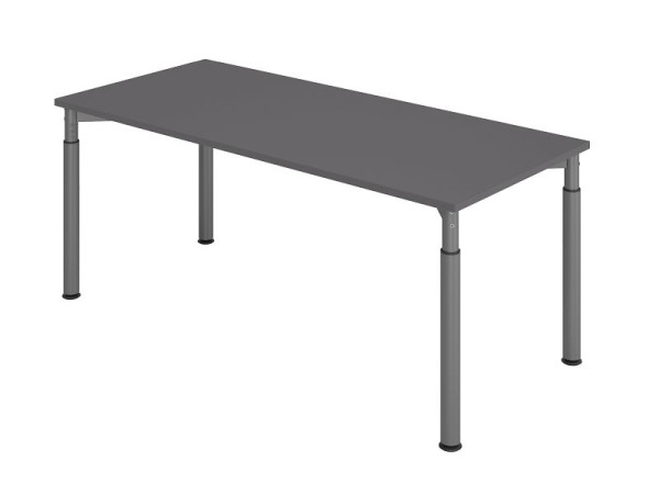 Hammerbacher Schreibtisch YS19, 180 x 80 cm, Platte: Graphit, 25 mm dick, ABS-Dickkante, Rechteckform, Graphit, VYS19/G/G