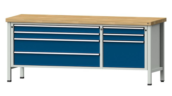 ANKE Werkbänke Kastenwerkbank, Modell 288 V, 2000 x 700 x 850 mm, RAL 7035/5010, BMP 50 mm, 304.630