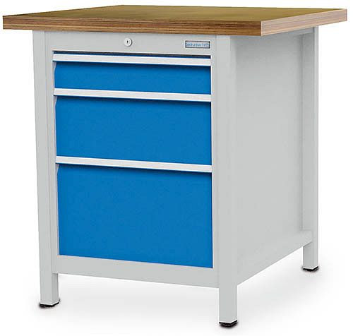 Bedrunka+Hirth Kastenwerkbank Serie 810 R18-24, 1x 100, 1x 200, 1x 300 mm, Schubladen-Vollauszug 100 %, 810 x 750 x 959 mm, 03.055.05V9