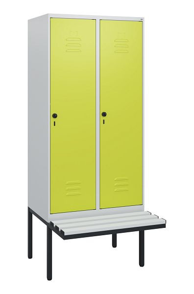 C+P Umkleidespind Classic PLUS, 2 Abteile, 1950x800x815mm, 7035/0024, Drehriegel, 0800405-22 S10040