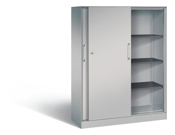C+P Schiebetürenschrank Asisto, H1635xB1200xT435mm, Farbe: Weißaluminium, Bügelgriff, 4 OH, 142011-000 S10057
