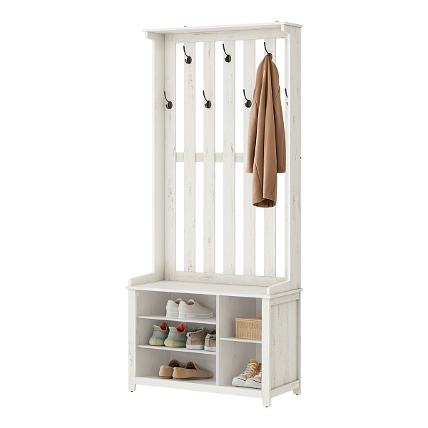 SONGMICS Hallenbaum, Weiß, 81x35x180 cm, HSR414W01