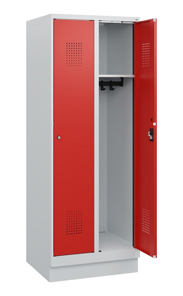 C+P Spind Evolo PLUS, Sockel, 2 Abteile, 1630x600x500mm, 7035/3020, Zylinderschloss, 0490205-20 S10028