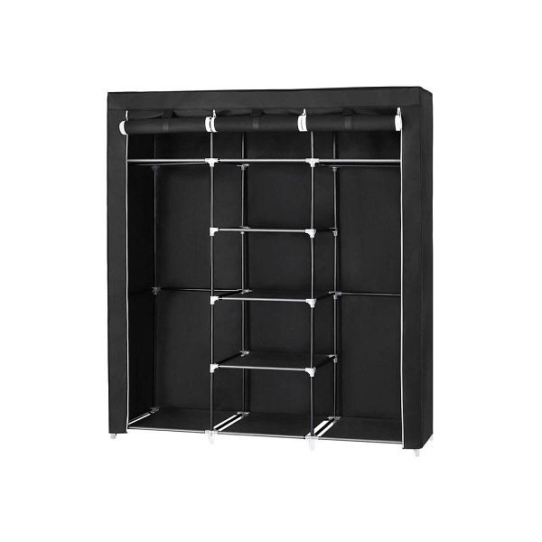 SONGMICS Großer Stoffschrank 175 x 150 cm Schwarz, RYG12B