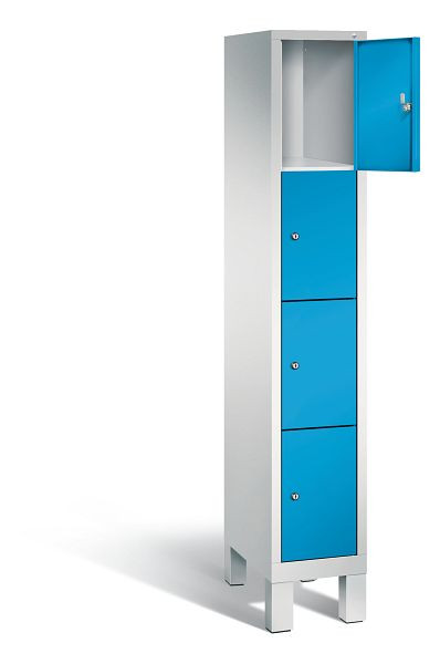 C+P Schließfachschrank Evolo, H1850xB320xT500mm, Farbe: Lichtgrau / Lichtblau, 48010-104 S10071