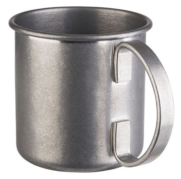 APS Becher -MOSCOW MULE-, Ø 9 cm, Höhe: 9 cm, Edelstahl, Antik-Edelstahl-Look, Volumen: 0,45 Liter, 93345
