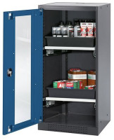 Produktbild von asecos Chemikalienschrank Systema-T CS-52LG, Korpus anthrazit, Flügeltüren blau, 2 Tablarauszüge, 208673 asecos Chemikalienschrank Systema-T CS-52LG, Korpus anthrazit, Flügeltüren blau, 2 Tablarauszüge, 208673