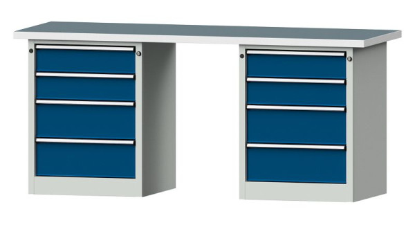 ANKE Werkbänke Kombiwerkbank, Modell 840 V, 2000 x 700 x 890 mm, RAL 7035/5010, UBP 40 mm, 415.105
