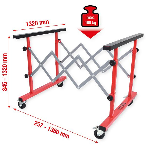 KS Tools Universal Teleskop-Mehrzweckwagen, 257-1380mm, 500.8100