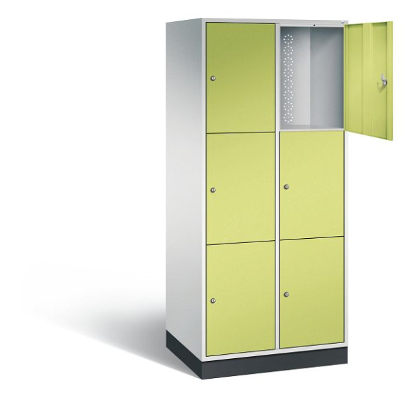C+P XL-Schließfachschrank Intro, H1950xB820xT590mm, Farbe: Lichtgrau / Viridingrün, 8370-203 S10077