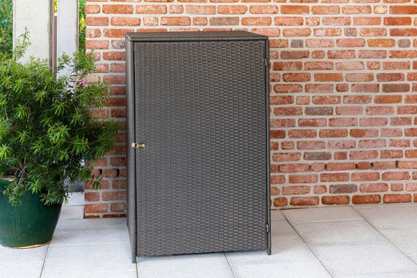 Merxx Mülltonnenabdeckung, 76 x 76 x 123 cm, grau, Stahlgestell mit Kunststoffgeflecht, 28947-209