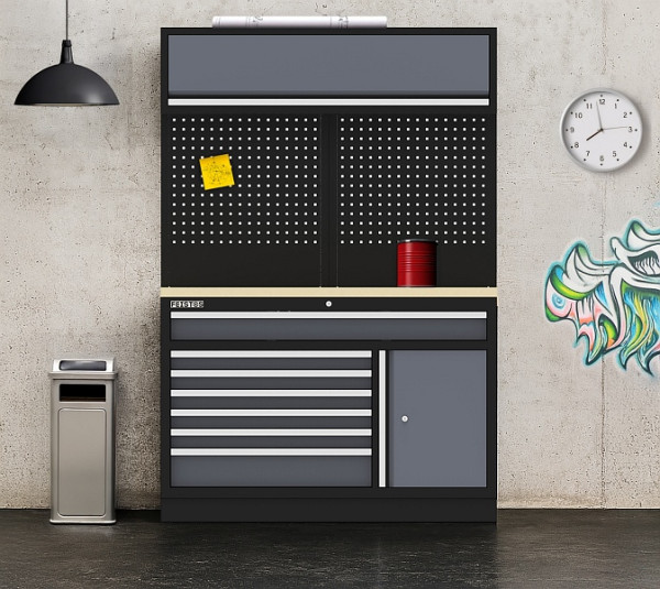 FEISTOS Werkstatteinrichtung Apollo 21 Schwarz/Anthrazit, 46x136x200cm, FE99921