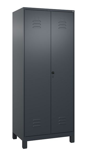 C+P Mehrzweckschrank Classic PLUS, Wäsche-/Kombispind, Füße, 2 Abteile, 1950x800x500mm, 7016/7016, Drehriegel, 080610-22 S10012