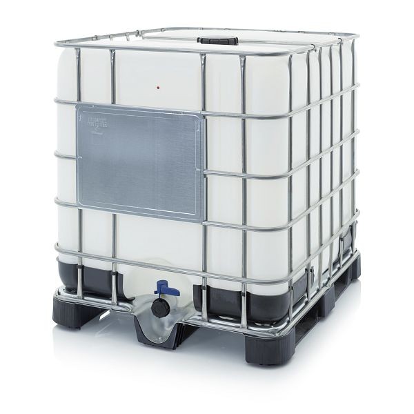 Auer IBC Container mit Kunststoffpalette Auslaufarmatur: NW 150, UN-Zulassung: UN 31HA1/Y, IBC 1000 K 150.50-UN