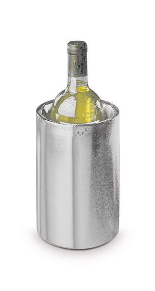 APS Flaschenkühler, außen Ø 12 cm, Höhe: 20 cm, Edelstahl, matt poliert, innen Ø 10 cm, doppelwandig, für 0,7 - 1,5 Liter Flaschen, 36030