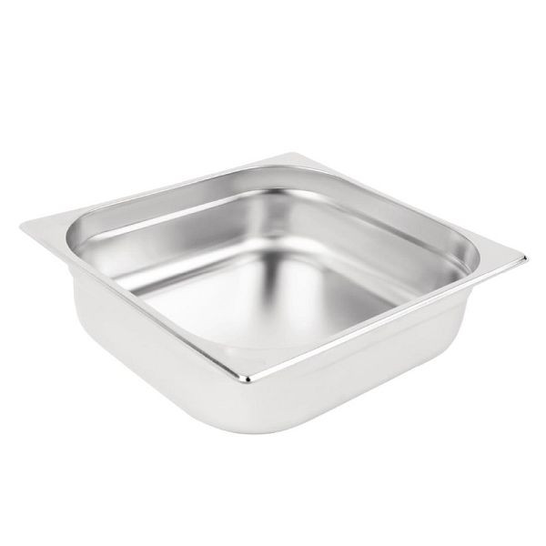 Vogue GN-Behälter Edelstahl 10cm GN2/3, Gastronormgrößen für maximale Kapazität, K812