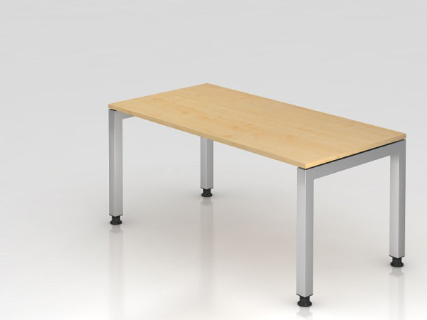 Hammerbacher Schreibtisch U-Fuß eckig 160x80cm Ahorn, Rechteckform, schwebende Platte, VJS16/3/S