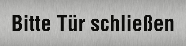 Moedel Piktogramm Bitte Tür schließen, Edelstahl, selbstklebend, 160x40 mm, 57332