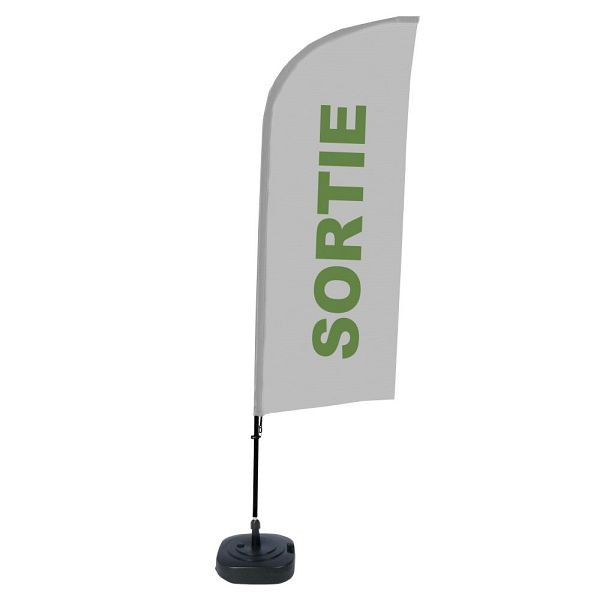 Showdown Displays Beachflag Alu Wind Komplett-Set Ausgang Grau Französisch, BFAW310-WT21-I508