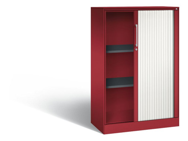 C+P Rollladenschrank Asisto, H1310xB800xT435mm, Farbe: Rubinrot / Verkehrsweiß, Bügelgriff, 3 OH, 143033-000 S10081