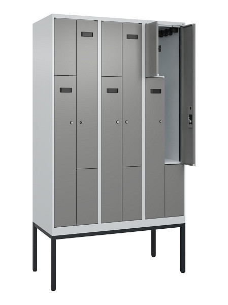 C+P Z-Spind Evolo PLUS, Gestell, 6 Fächer, 2120x1200x500mm, 7035/0004, Zylinderschloss, 0490337-326 S10040
