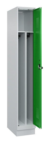 C+P Spind Evolo PLUS, mit Sockel, 1 Abteil, 1950x300x500mm, 7035/6037, Verschluss Drehriegel, 049020-10F S10011