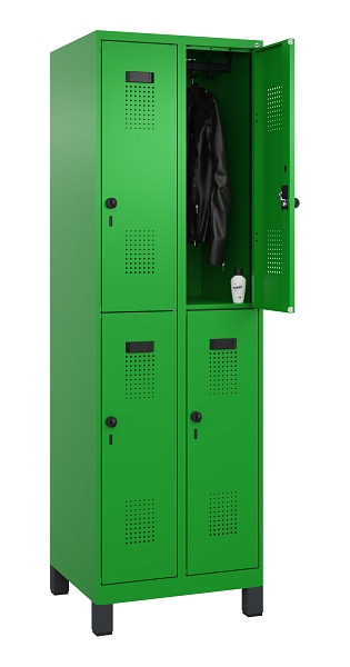 C+P Doppelstöckiger Spind Evolo PLUS, mit Füßen, 4 Fächer, 1950x600x500mm, 6037, Drehriegel, 049310-20 S10026