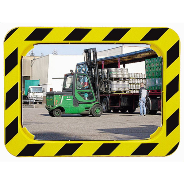Stein HGS Industriespiegel Vialux®, eckig, 600x400mm /Miroirs® P.A.S., ca. 9m/11 kg/ 5 Jahre Garantie, auf die Funktion (Spiegelglas, Rahmen, Halterung), 32833