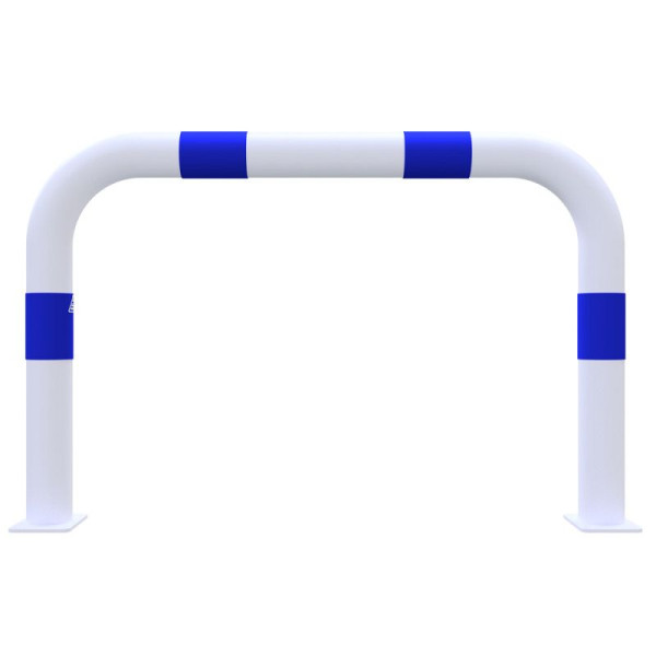 STEIN HGS Absperrbügel zum Aufdübeln aus Stahlrohr Ø76 mm, Breite 1000 mm, weiß, blau, 80470.0006