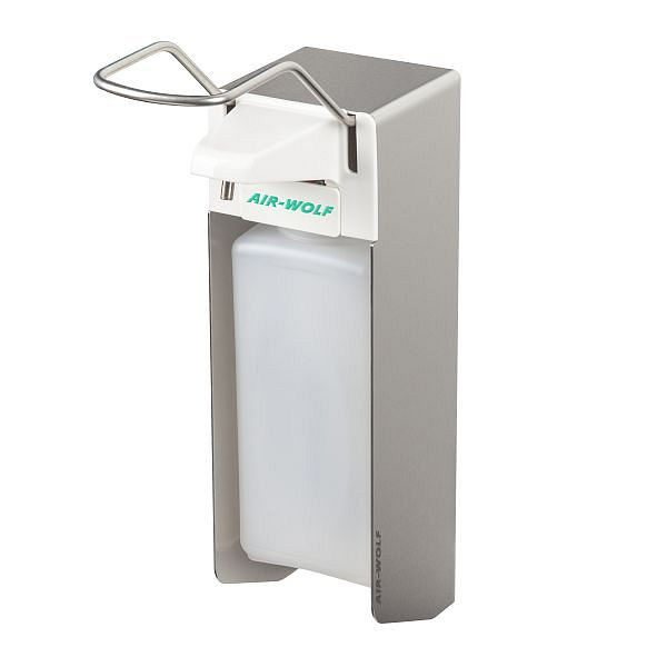 Air Wolf Desinfektionsmittel- und Seifenspender, Serie Omikron II, H x B x T: 340 x 94 x 222 mm, Edelstahl gebürstet, 35-460