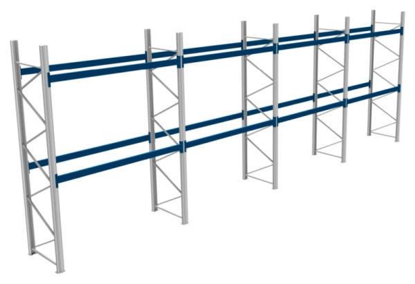 BITO Palettenregal P2 4005x1100x11400 Komplettregal, 2E, 800 RAL5010 U, 56442
