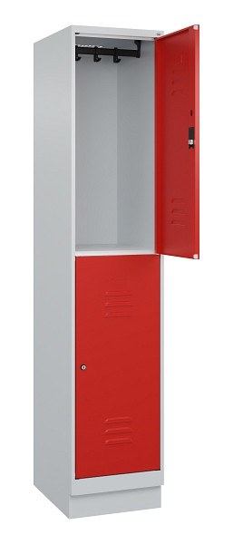 C+P Doppelstock-Spind Classic PLUS, Sockel, 1 Abteil, 1950x400x500mm, 7035/3020, 080320-12 S10017