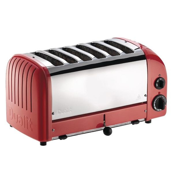 Dualit Toaster 60154 rot 6 Schlitze, Auswerfhebel nach unten drücken, GD395