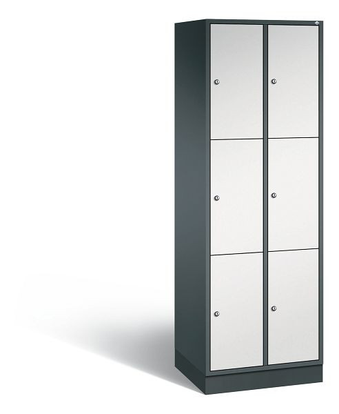 C+P Schließfachschrank Intro, 6 Fächer, H1950xB620xT490 mm, Anthrazit/Grau, 8370-201 S10106