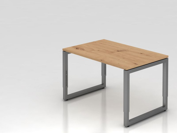 Hammerbacher Schreibtisch RS12, 120 x 80 cm, Platte: Asteiche, 25 mm dick, 2 mm ABS-Kante, Rechteckform mit schwebender Tischplatte, VRS12/R/G