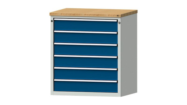 ANKE Werkbänke Schubladenschrank, Modell 3002 V, 915 x 700 x 1020 mm, RAL 7035/5010, BMP 40 mm, 611.203