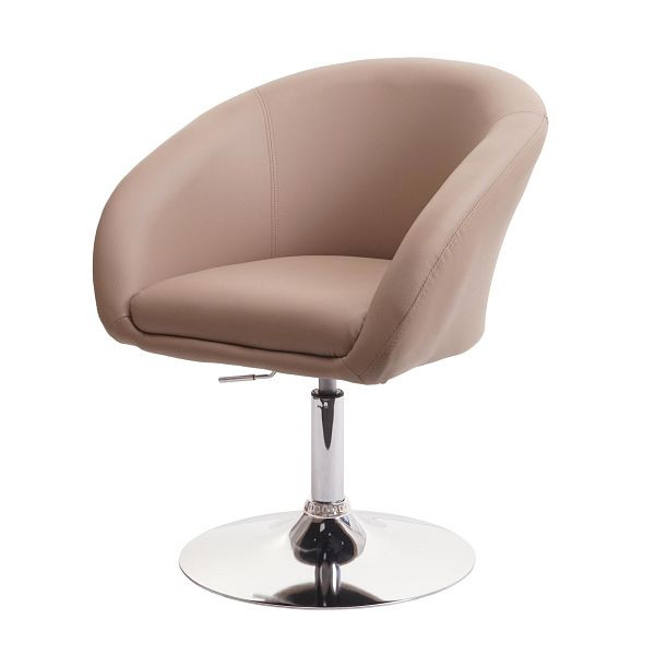 Mendler Esszimmerstuhl HWC-F19, Küchenstuhl Stuhl Drehstuhl Loungesessel, drehbar höhenverstellbar, Kunstleder taupe, 75710