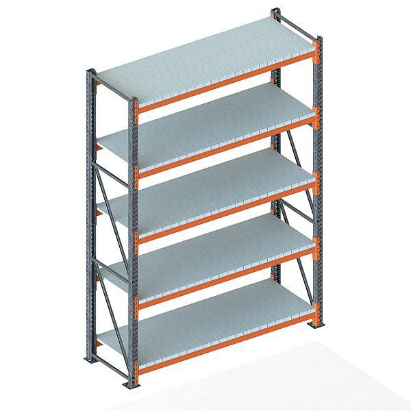 Meta Großfachregal GR 3300x2225x800 mm, verzinkt/RAL 2001, 200188561