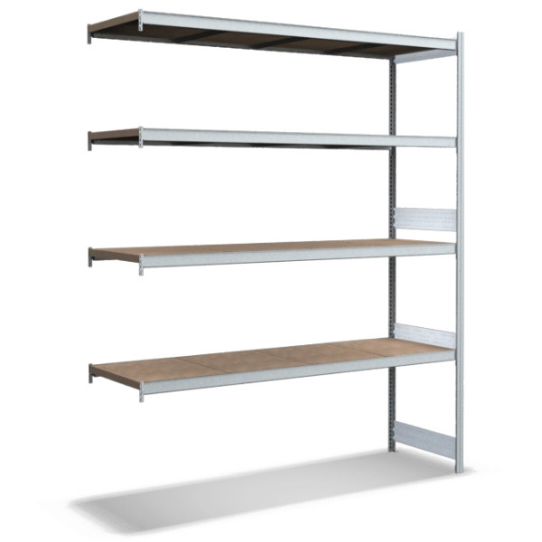 BITO Großfachregal Anbaufeld Set /350kg 2499x2016x624 4 Ebenen Spanplatte verzinkt, C1256-0011