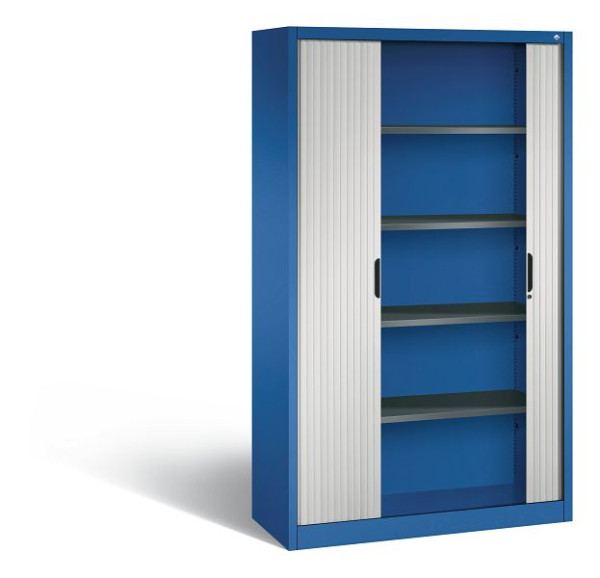 C+P Rollladenschrank Omnispace, H1980xB1200xT420mm, Farbe: Enzianblau / Lichtgrau, Griffmulde, 5 OH, 3203-00 S10370