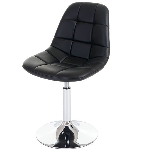 Mendler Esszimmerstuhl HWC-A60, Stuhl Drehstuhl, Retro 50er Jahre Design, Kunstleder schwarz, Chromfuß, 74856