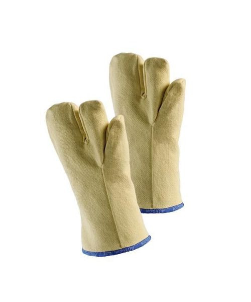 Jutec 3-Fingerhandschuh Aramid 500°C Kontakthitze, schnittfest, gelb 30 cm, H113B130