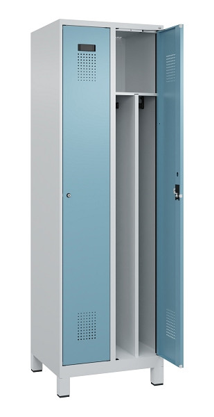 C+P Spind Evolo PLUS, mit Füßen, 2 Abteile, 1950x600x500mm, 7035/0010, Verschluss Zylinderschloss, 049010-20F S10036