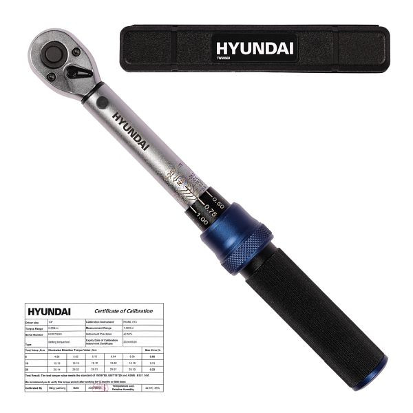 HYUNDAI Drehmomentschlüssel, 1/4" Zoll, 5 bis 25 Newtonmeter, TW59560