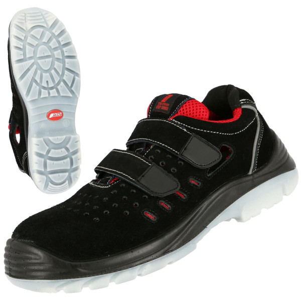 NITRAS EASY STEP SA, S1P Sicherheitssandalen, widerstandsfähiges Veloursleder, schwarz, Größe: 36, VE: 10 Paar, 7312-36