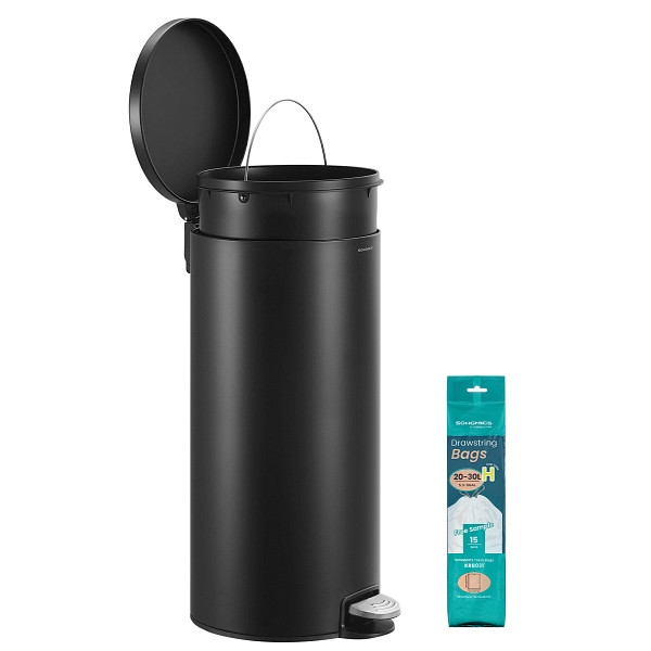 SONGMICS Mülleimer, Schwarz, 29,5x37,1x63 cm, LTB031BZ02
