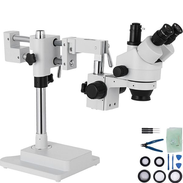 VEVOR 3,5X-90X Simul Focal Trinokulares Zoom-Stereomikroskop, 360 Grad Drehbar, SMXWJ3.5X-90XJSB1V0