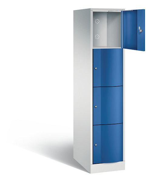 C+P XL-Schließfachschrank Resisto, H1950xB396xT640mm, Farbe: Lichtgrau / Enzianblau, 8470-173 S10005