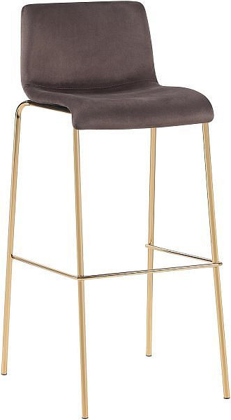CLP Barhocker Hoover Samt 4-Fuß Gold, braun, 326466